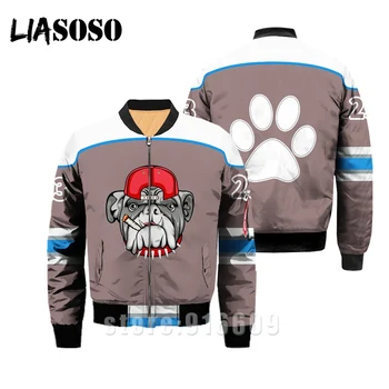 

Winter Jacket Zipper Hoodie Sweatshirt French Bulldog Dog Puppy 3D Print Tracksuit Punk streetwear Women Men Thick Coat hoodies