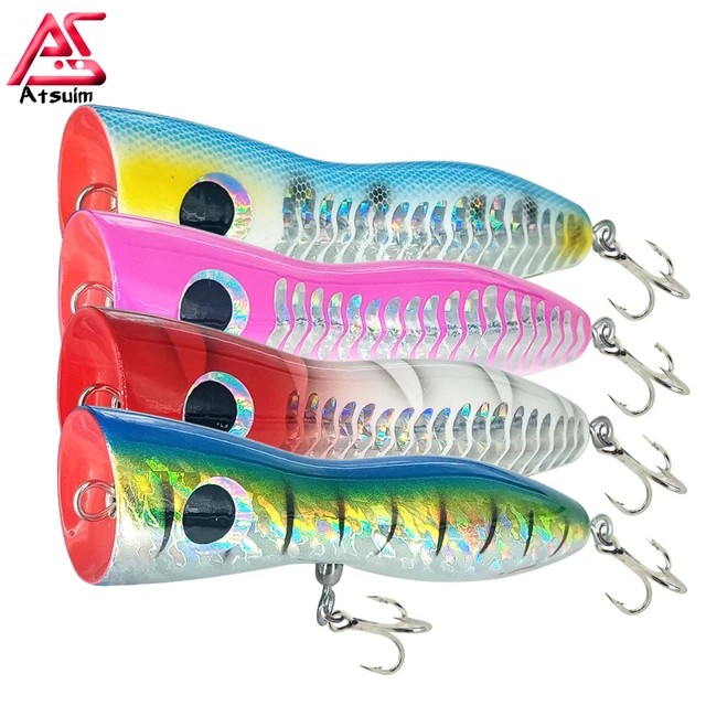 Lures Popper Wood Fishing, Fishing Poppers Saltwater