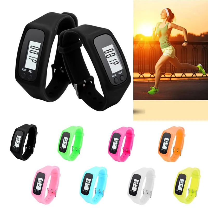 

Fitness Wristband Digital LCD Pedometer Run Step Walking Distance Calorie Counter 12/24 Hours Time Display Sport Watch Bracelet