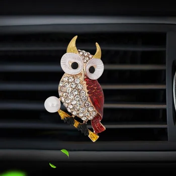 

Auto Outlet Air Freshener Metal Car Air Freshener Fragrance Gifts Air Vent Perfume Pearl Owl Crystal Perfume Clip