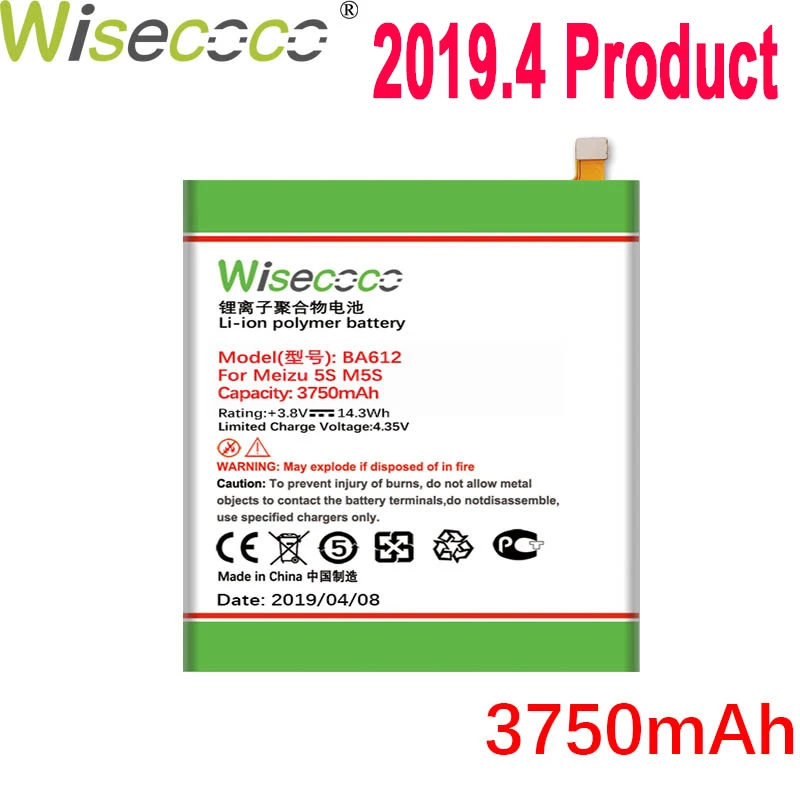 

WISECOCO 3750mAh BA612 Battery For Mei zu 5S M5S M612Q M612M Mobile Phone In Stock Latest Production Battery+Tracking Number