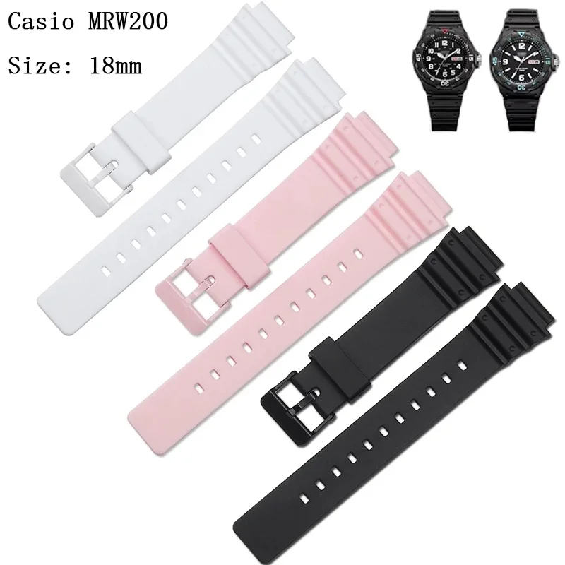 Аксессуары для часов резиновый ремешок из смолы подходит Casio MRW-200H Студенческая