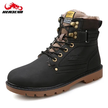 

Motorcycle Boots Riding Boots Winter Moto Shoes Racing Shoes Martin Ankle Boots Keep Warm Dull Polish Leather Motorbike Shoes