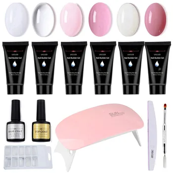 

6 Colors nail Set white Pink Nail Set UV LED Lamp Dryer With 13pcs Nail Gel Polish DIY Kit SoakOff Manicure Tool
