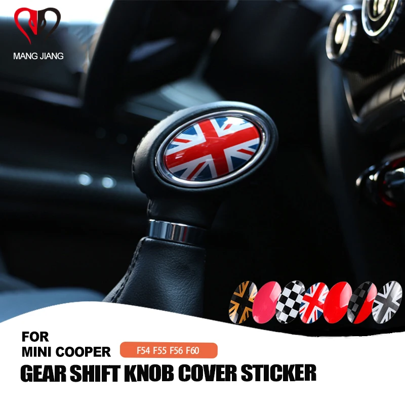 Black Union Jack Manual shift knob badge trim for MINI COOPER F60 F56 F54 F55 