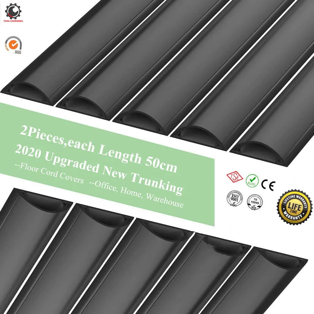 

Floor Cable Cover,Floor Cord Protector Channels Contains Cords, Cables Wires Concealer,Office,Home,Warehouse,Outdoor Surrounding