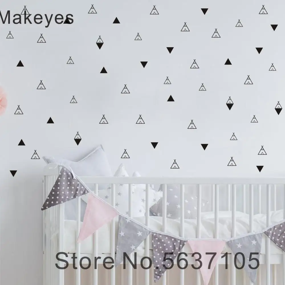 Makeyes палатки маленькие треугольники настенные стикеры s Набор узорные дети