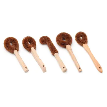 

Kitchen Wooden Handle Coconut Fiber Cleaning Brush Dish Bottle Scrub Wash Tool