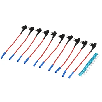 

10 Pack - 12V Car Add-a-circuit Fuse TAP Adapter Mini ATM APM Blade Fuse Holder