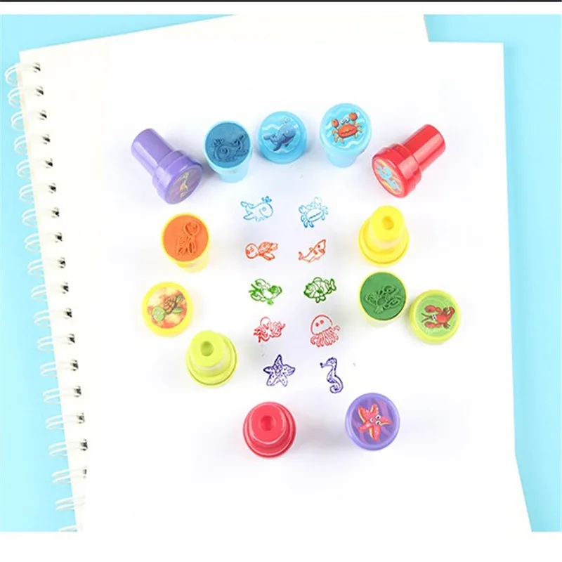 elf-ink Cartoon Rubber Stamps Toy Event Supplies Festival Gift Kids Toys Child Gift Cartoon Seal Stamper Rubber Stamps 1 pcs