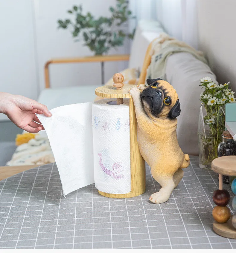 Pug Dog Paper Towel Holder coolpetshome