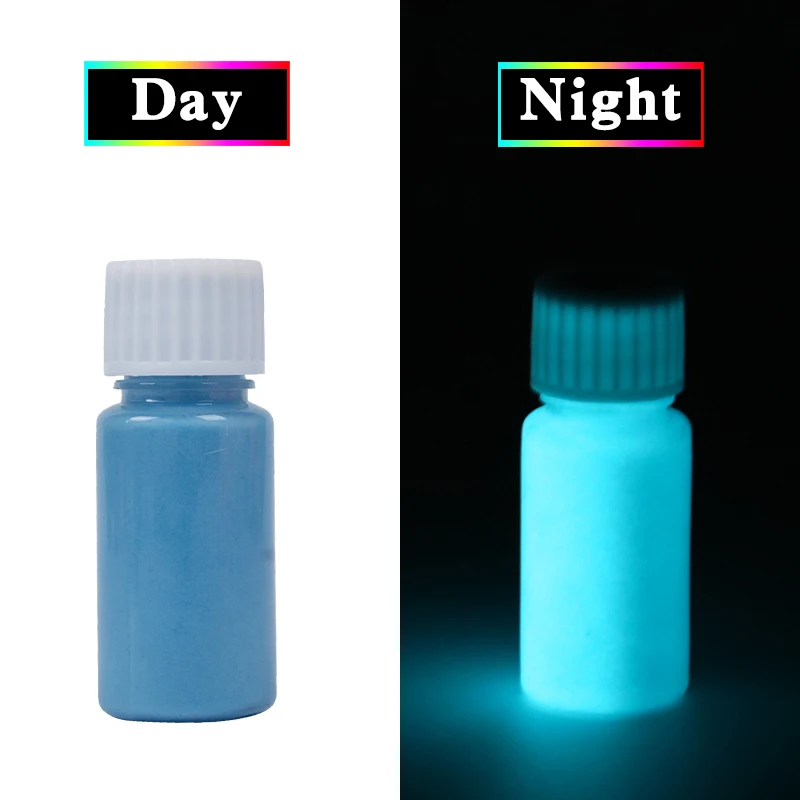 Glow in the Dark Fluorescent Paint for Party Nail Decoration Art Supplies 20g Light Blue Phosphor Pigment Acrylic Luminous | Канцтовары