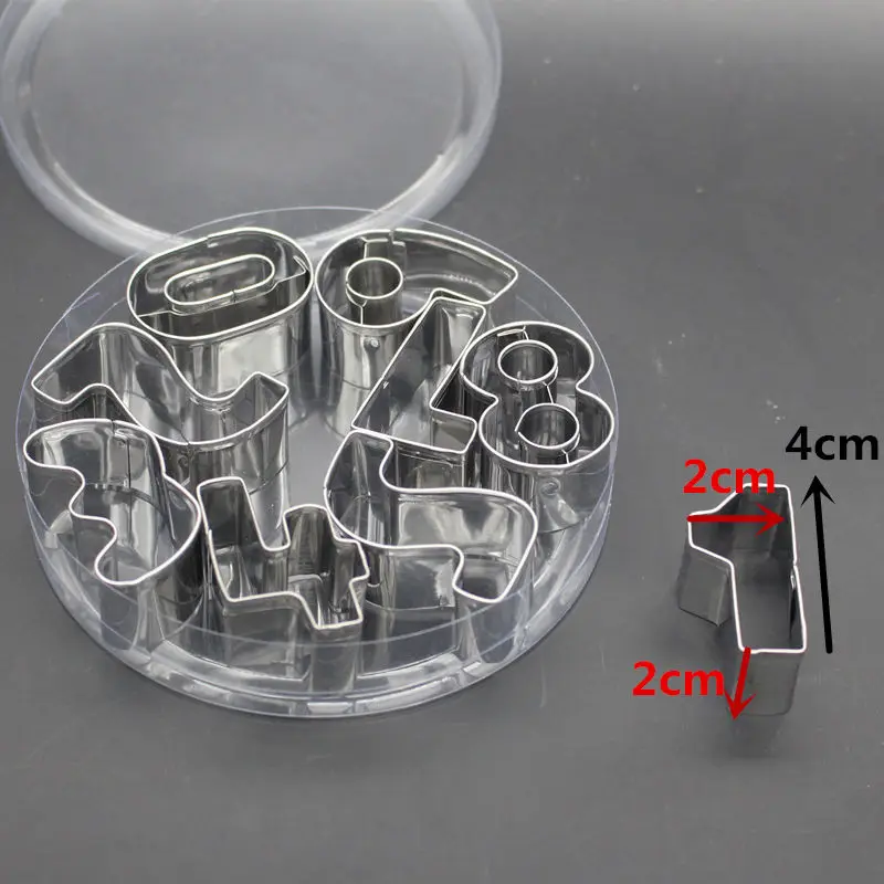 Форма для печенья из нержавеющей стали с буквенным алфавитом и цифрами, резак для печенья и торта, набор для украшения формы, набор для помадки