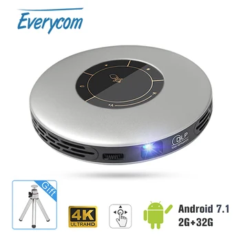 

Everycom mini DLP Projector 4K Android Pocket Portable Micro WIFI Bluetooth FHD Projector for Home Theater Beamer D017 2G + 32G