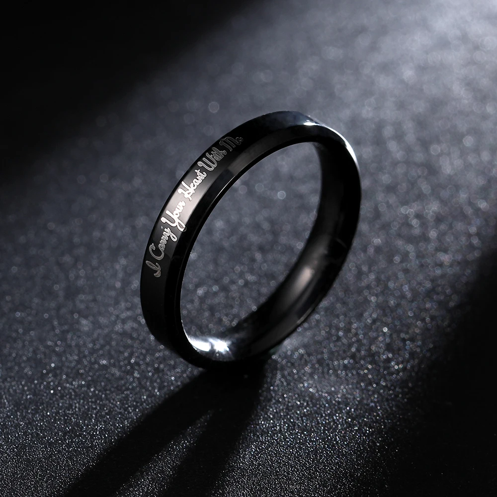 4MM Titanium Band Stainless Steel Solid Ring for Men and Women I Carry Your Heart With Me | Украшения и аксессуары