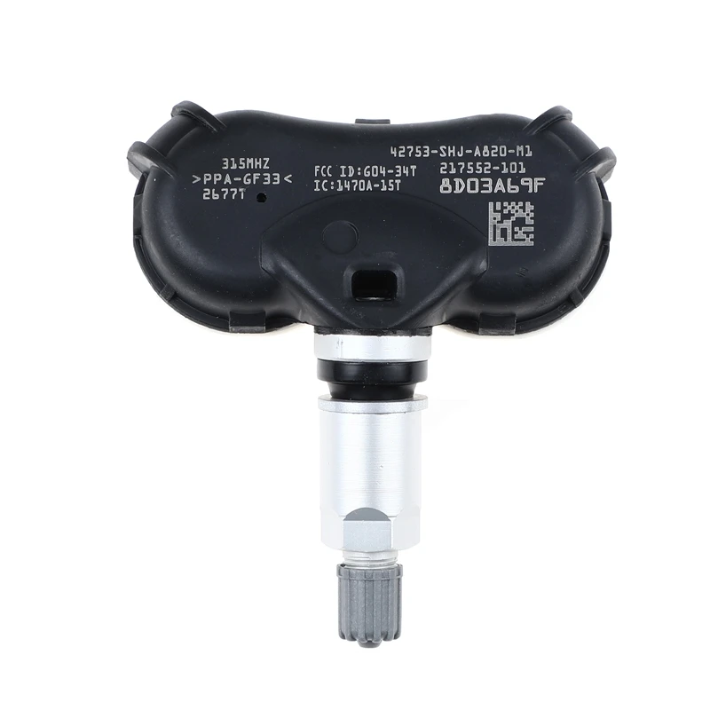 4 шт./лот 42753-SHJ-A820-M1 315 МГц датчик давления в шинах TPMS для Honda Odyssey элемент 42753-SHJ-A820
