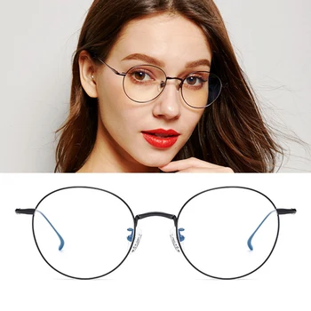 

Pure Titanium Full Rim Vintage Round Circle Glasses Frame Optical Prescription Eyeglasses for Men Women oculos de grau