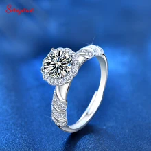 

Smyoue Sweet Princess 925 Sterling Silver Ring Valentine's Day Birthday Gift One Carat Moissanite Gold Woman's Ring Adjustable