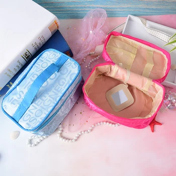 

Portable Fashion Travel Cosmetic Bag Makeup Case Pouch Toiletry Tote Storage Bag Wash Organizer Letter Printing Cosmetic Case