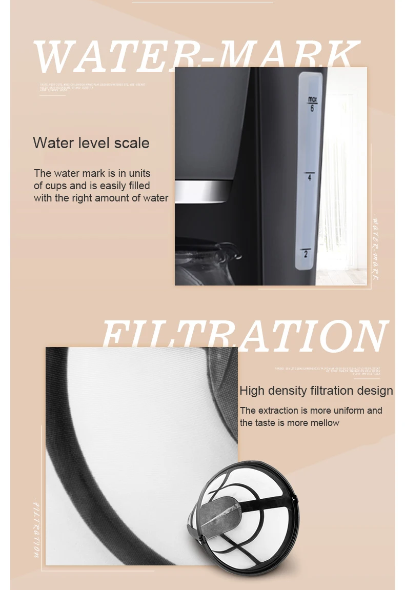EDTID Automatic Electric Latte Espresso Coffee Maker Mini 0.6L Moka Drip Cafe American Coffee Brewing Machine Tea Pot Boiler EU