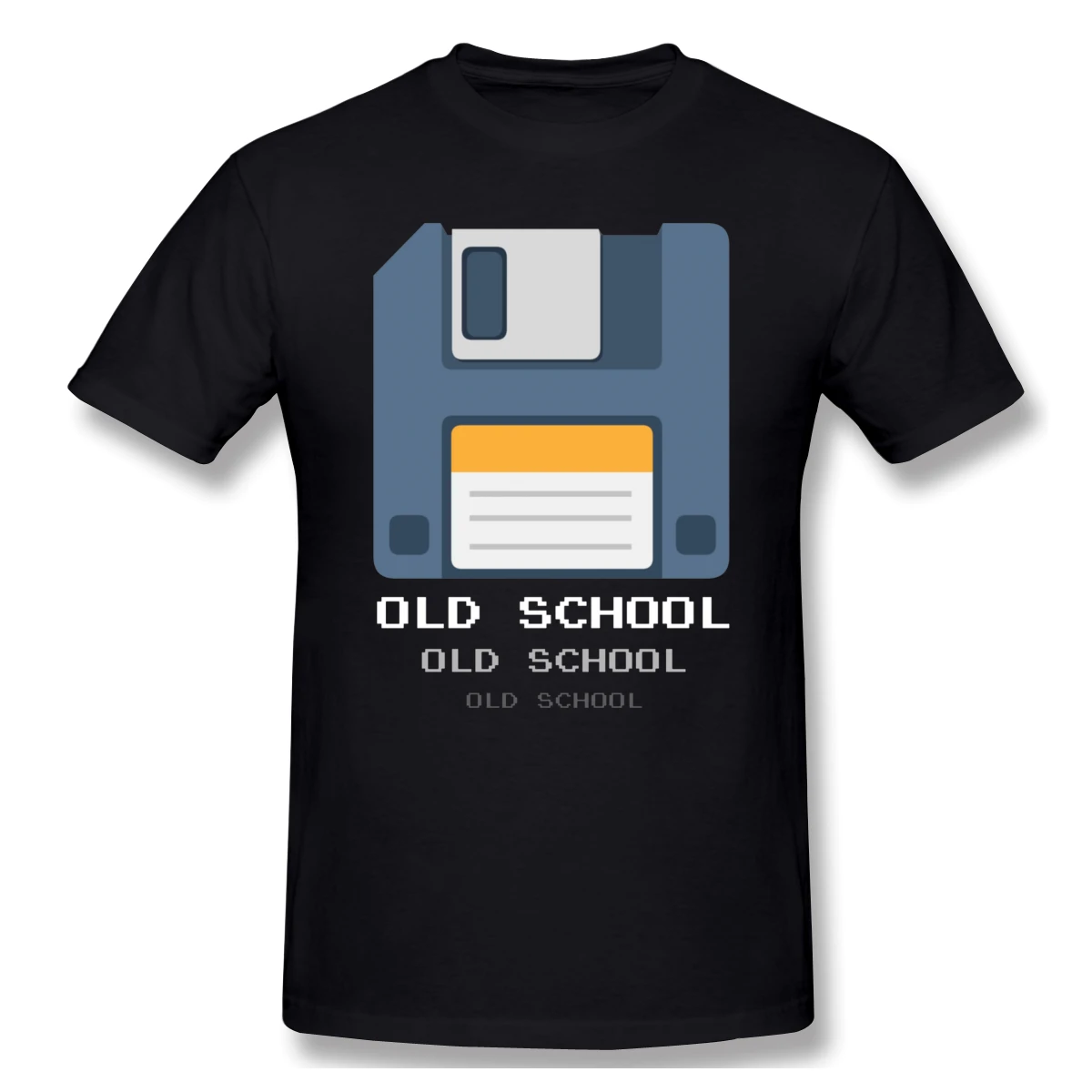 Старый компьютер флоппи-Винтаж Geek Old School футболка размера плюс хлопок короткий