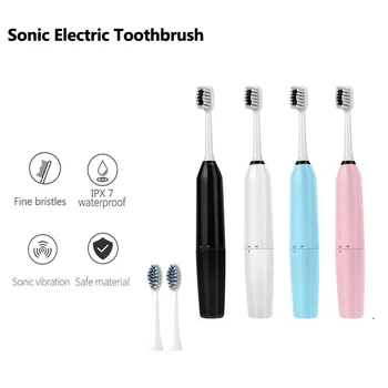 

Electric Soft Bristle Toothbrush Adult Full-Automatic Oral Care Sonic Wave Waterproof IPX7 With Replace Brush Head No battery