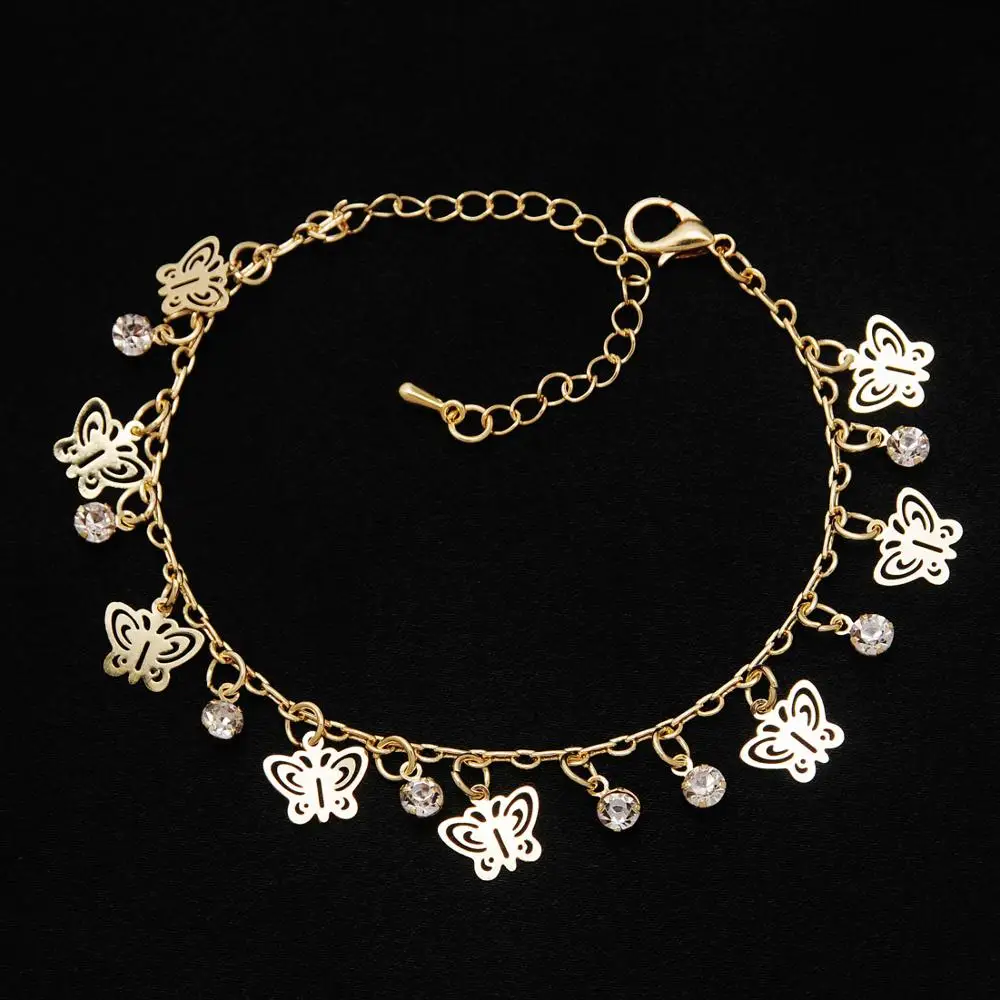 Женский браслет цепочка золотого цвета с кристаллами|crystal bracelets bangles|bracelet crystalcrystal