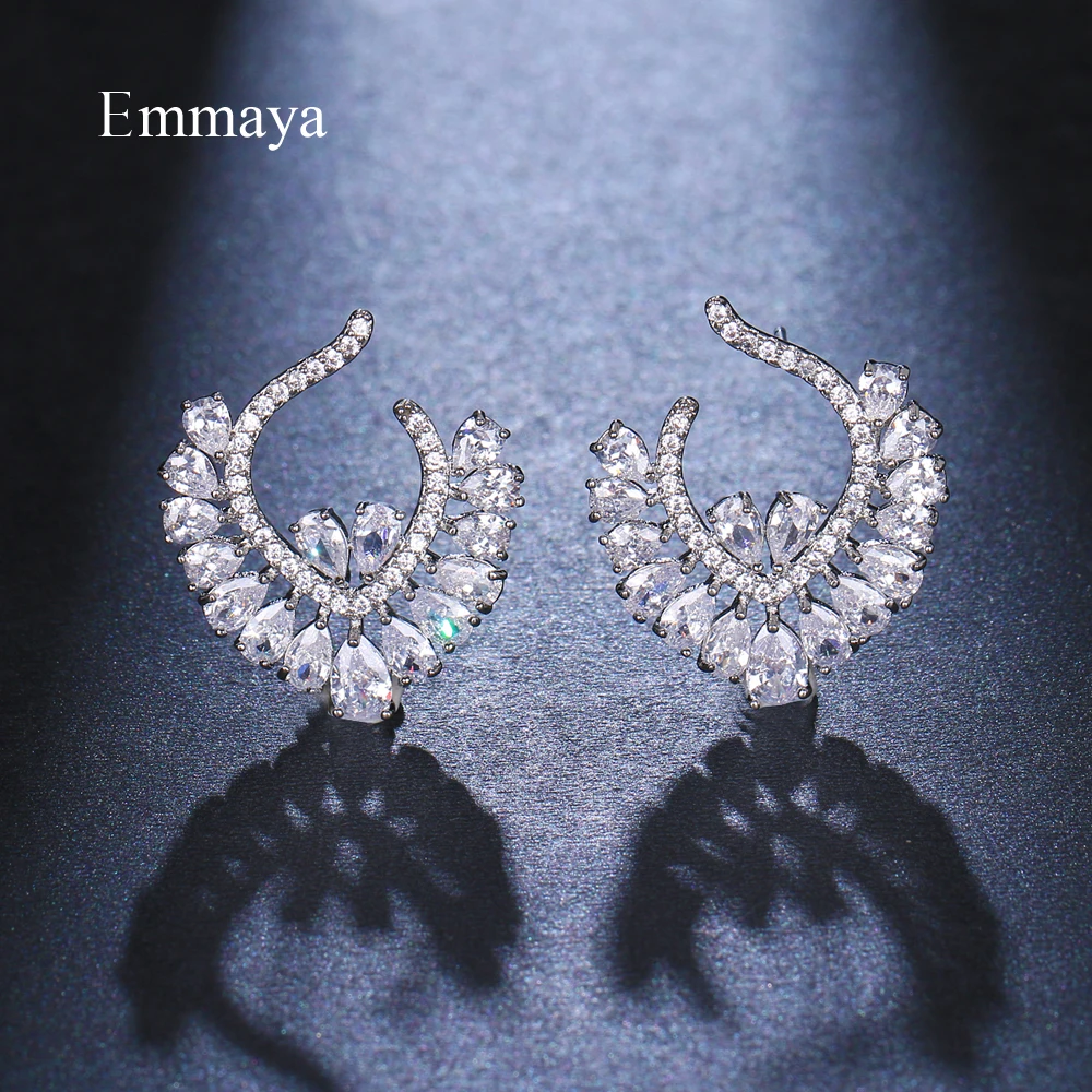Emmaya Di Modo Affascinante Disegno A Forma Di Cuore Orecchino Con Waterdrop Aaa Zirconia Cute Decorazione Per Le Donne Banchetto Popolare