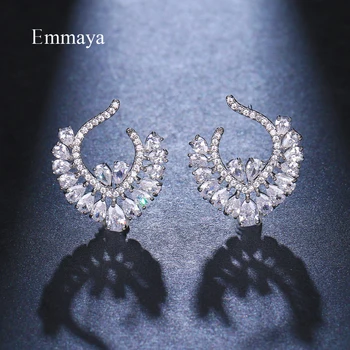 

Emmaya Fashion Fascinating Design Heart Shape Earring With Waterdrop AAA Zirconia Cute Decoration For Women Popular Banquet