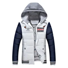 Пуховое пальто с капюшоном для мужчин, зимняя теплая верхняя одежда нормальной длины для снега, полный рукав, комбинированный пуховик размера плюс 3XL 4XL