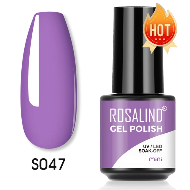 ROSALIND 7ml Gel Polish Semi Permanent Nails Gel Polish Soak Off UV LED Base Top Coat Vernis Nail Art Glitter Gel Varnish SLS-S047