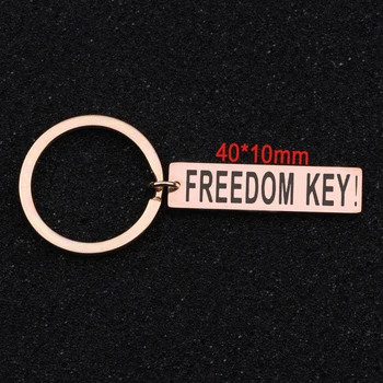 

Stainless Steel Keychain Hand Stamped Freedom Key Charm Jewelry Tag Unisex Accessories Gift