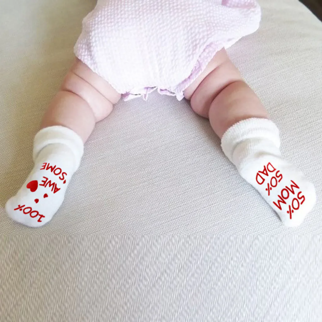 1 пара Детские хлопковые носки с мультяшными буквами|Носки| |