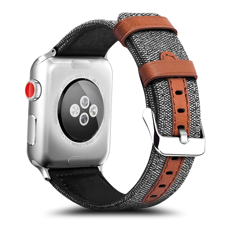 Ткань и кожаный ремешок для apple watch band 40 мм 44 мм, 38 мм, 42 мм, iwatch, версия apple watch 5/4/3/2/1 браслет wristbelt аксессуары