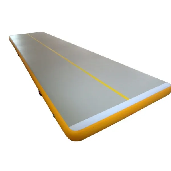 yellow single 6*1*0,2 м надувной гимнастический коврик для воздушной дорожки с электрическим воздушным насосом - Цвет: yellow single