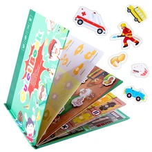 Livre éducatif Montessori pour bébés, mon premier livre occupé à faire soi même, jeu de Puzzle assorti, animaux, fruits et légumes, circulation