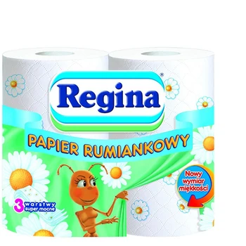 

Toilet paper Regina, 406410 / 413187, scented with camomile decoration, 3 layers 4x20