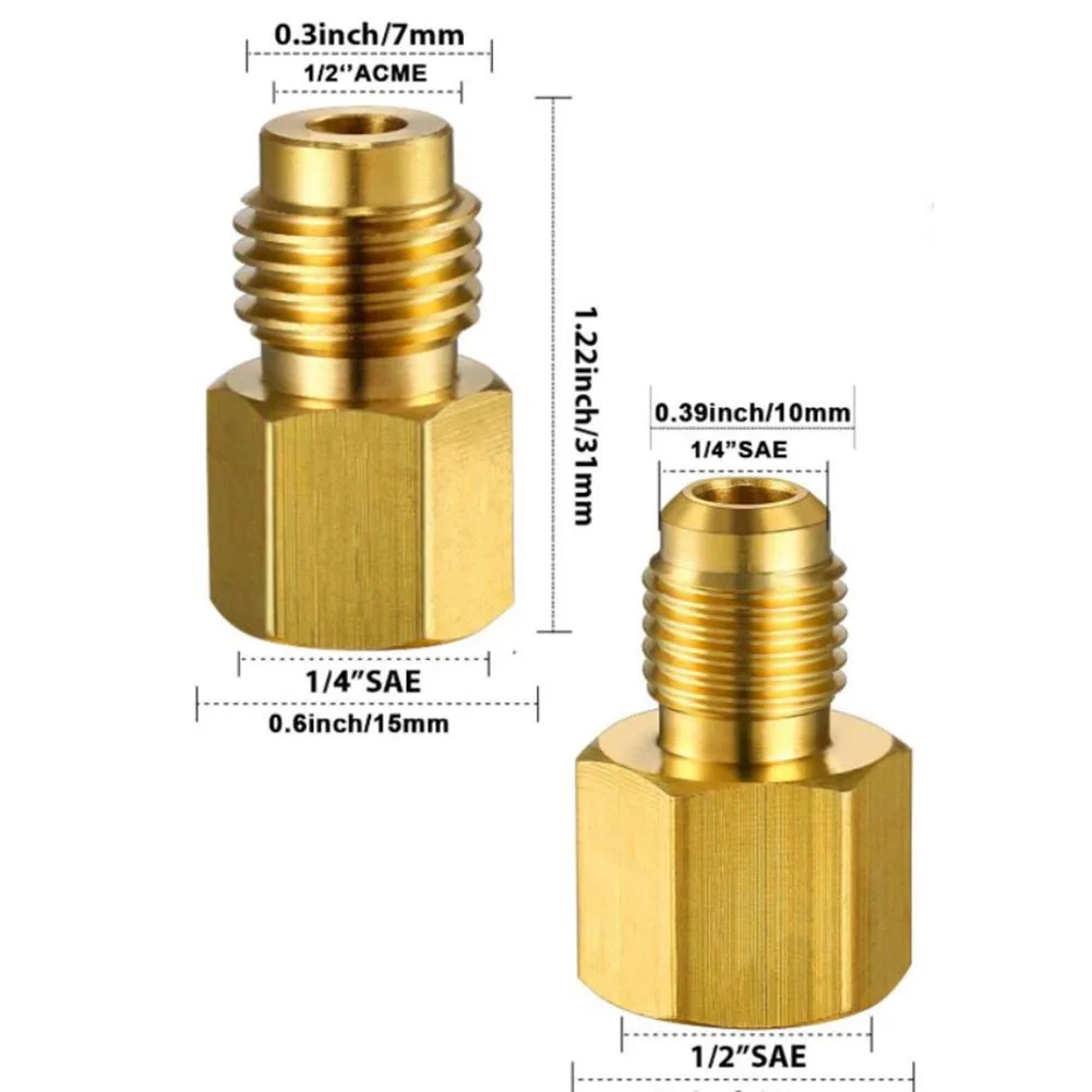 Комплект адаптеров от R12 до R134a, R134a до R12, 1/4 женский рассеиватель, 1/2 Acme мужской автомобильный Кондиционер, адаптер хладагента, предохранительный клапан ► Фото 3/6