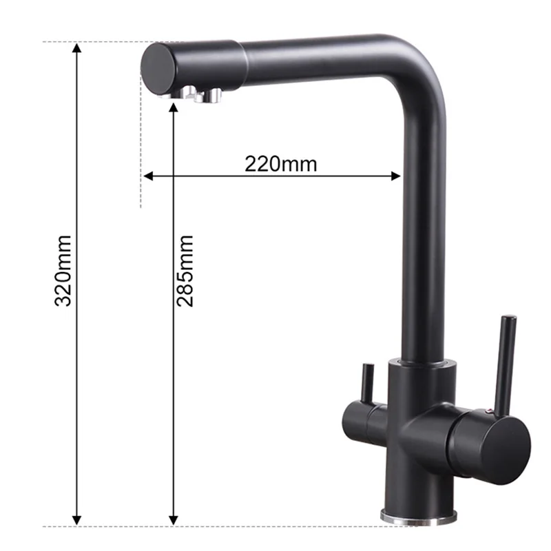  ROVOGO Filter Kitchen Faucet Cold and Hot Mixer Tap Drinking Water Filter 3 way Sink Tap Mixer Cran - 4000257893581