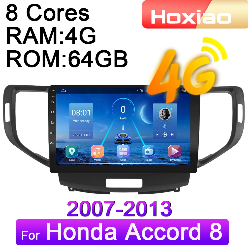 Автомагнитола 2 Din 4G Android 9 мультимедийный видеоплеер для Honda Accord 8 2008 2009 2010 2011 2012