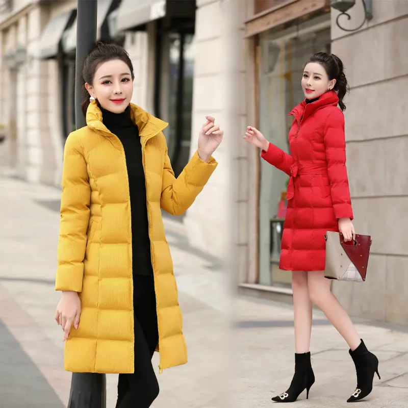 

Genuine Product Korean-style WOMEN'S Wear 2018 Winter New Style Fashion Korean-style Mid-length Slim Fit Elegant down Jacket Cot