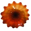 A4871-Hand Blown Platter Murano Glass Red Clear Plates Home Wall Decoration 2