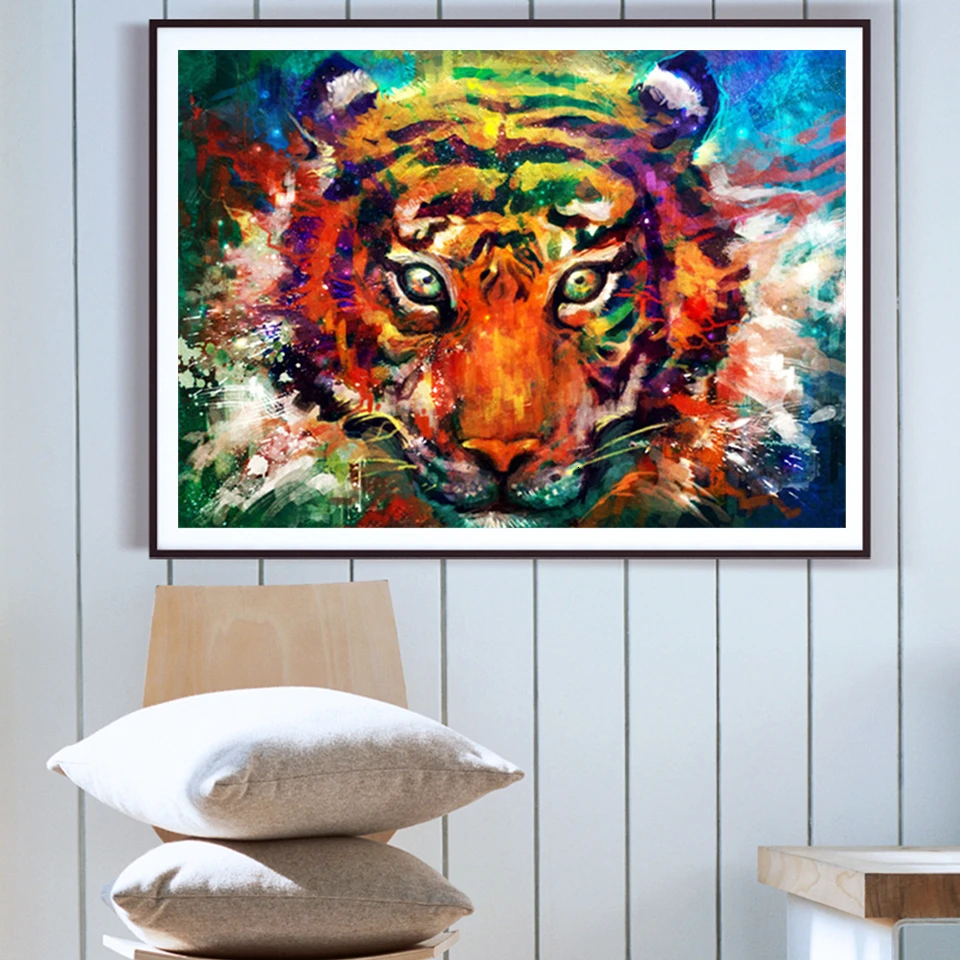 AZQSD 50x40 см DIY картина маслом по номерам для взрослых животные краски по номерам холст живопись полный набор домашний декор
