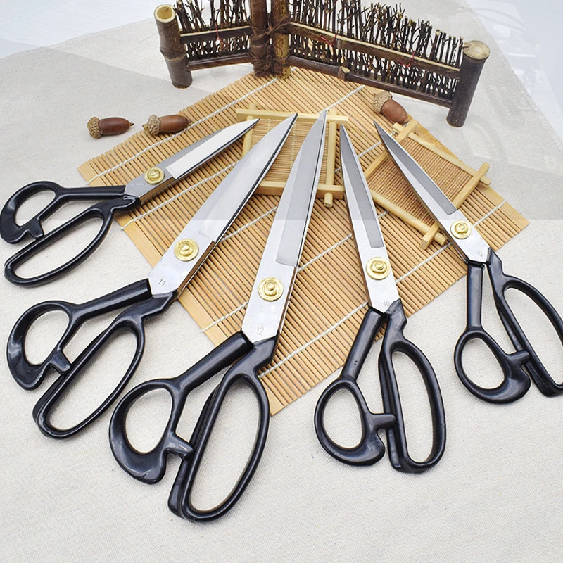Carbon Steel Professional Sewing Tailor Scissors  8/9/10/11/12 Inch Straight Guided Clothing Fabric Craft Embroidery 5