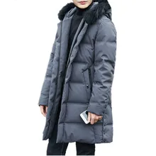 Зимняя куртка, пальто с воротником из натурального Лисьего меха, 90% утиный пух, Мужская одежда, длинные парки Winterjas Heren YS6108620 MY794