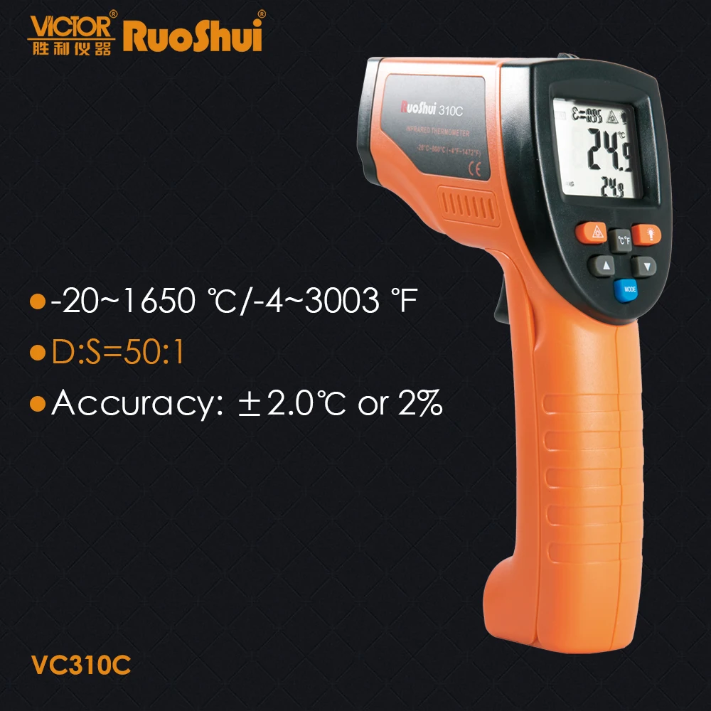

Ruoshui 300 Series Degree Digital Infrared Ir Thermometer Household Kitchen Temperature Measuring Tool Handheld Termometro Laser