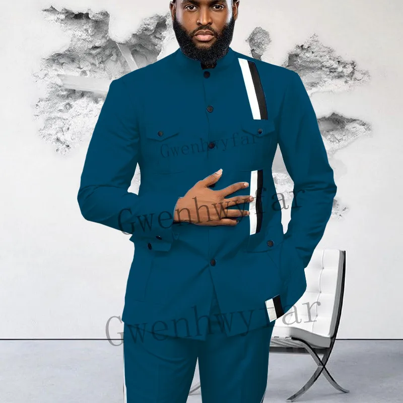 Gwenhwyfar Fashion Summer White Groom Tuxedos Wedding Suits For Wedding 2Piece Men Blazers Slim Fit Costume Homme (Jacket+Pants)