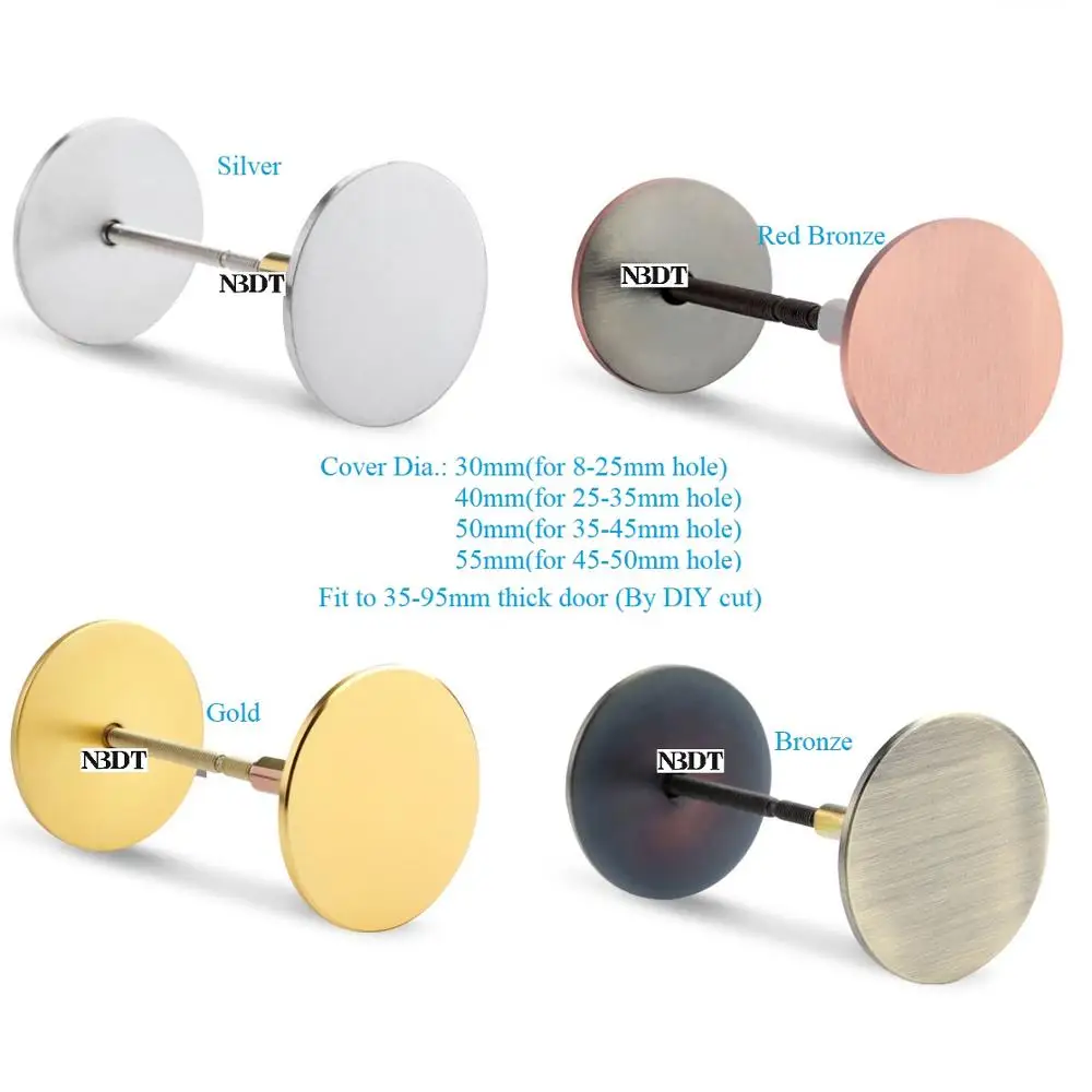 304 Stainless Steel Door Hole Cover Plate Filler Entry Door Security By Covering Unused Hardware Holes Gold Silver Red Bronze afbeelding