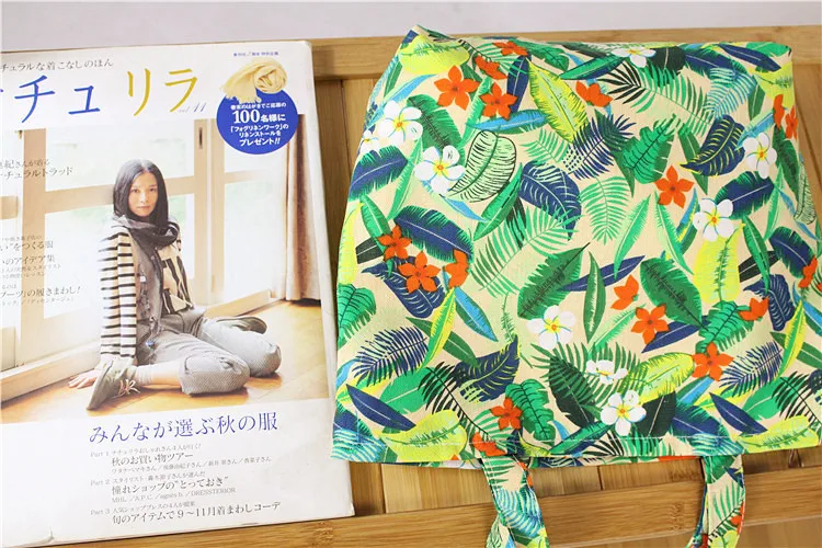 Маленькая тканевая сумка на молнии в Корейском стиле Mimosa Green Leaf Literature And Art Hipster тканевая сумка Милая Новинка