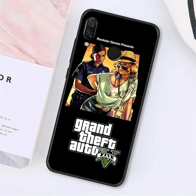 best phone cases for xiaomi MaiYaCa rockstar gta 5 Grand Theft Phone Case for Xiaomi Redmi8 4X 6A 9 8A Note8T 5Plus Note9 7 Note8pro leather case for xiaomi